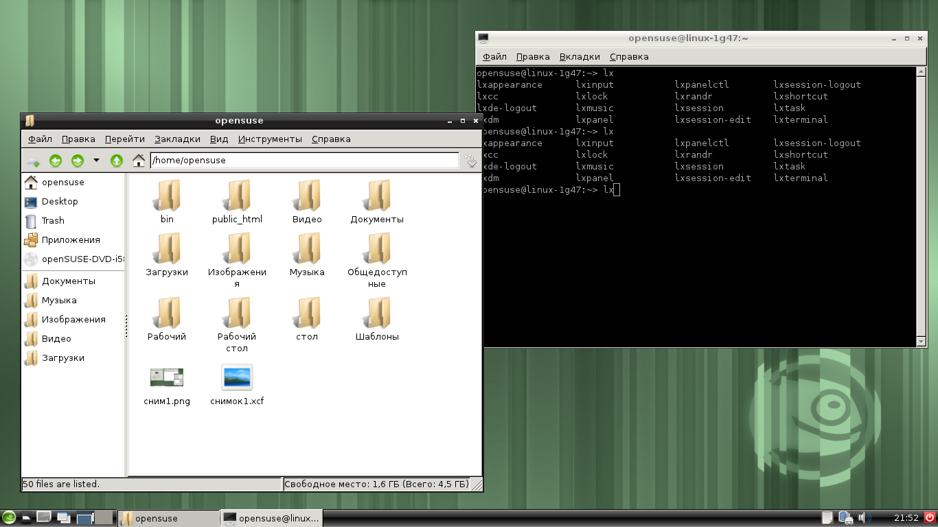 OpenSUSE114lxde terminate filemanager.png